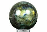 Flashy, Polished Labradorite Sphere - Great Color Play #292090-1